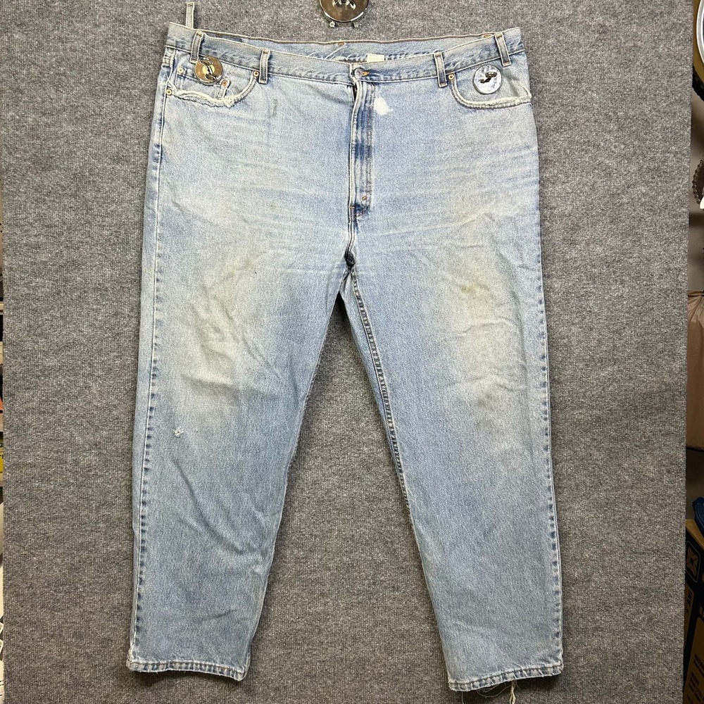 Vintage Levi's 550 Relaxed Fit Jeans Men's Light Wash Denim USA Made - 50X32
